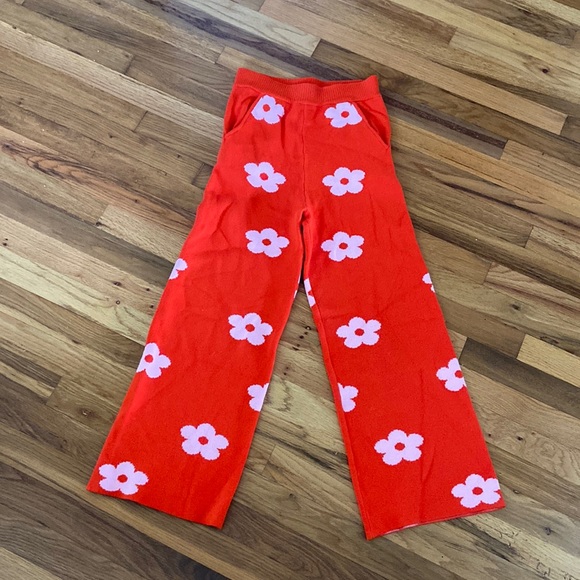 En Elly Orange Flower Pants,All Products : American Fashion Style Bags On Sale